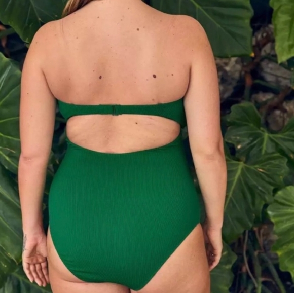 Aerie one piece triple knot swimsuit in emerald green - XL - Picture 4 of 11